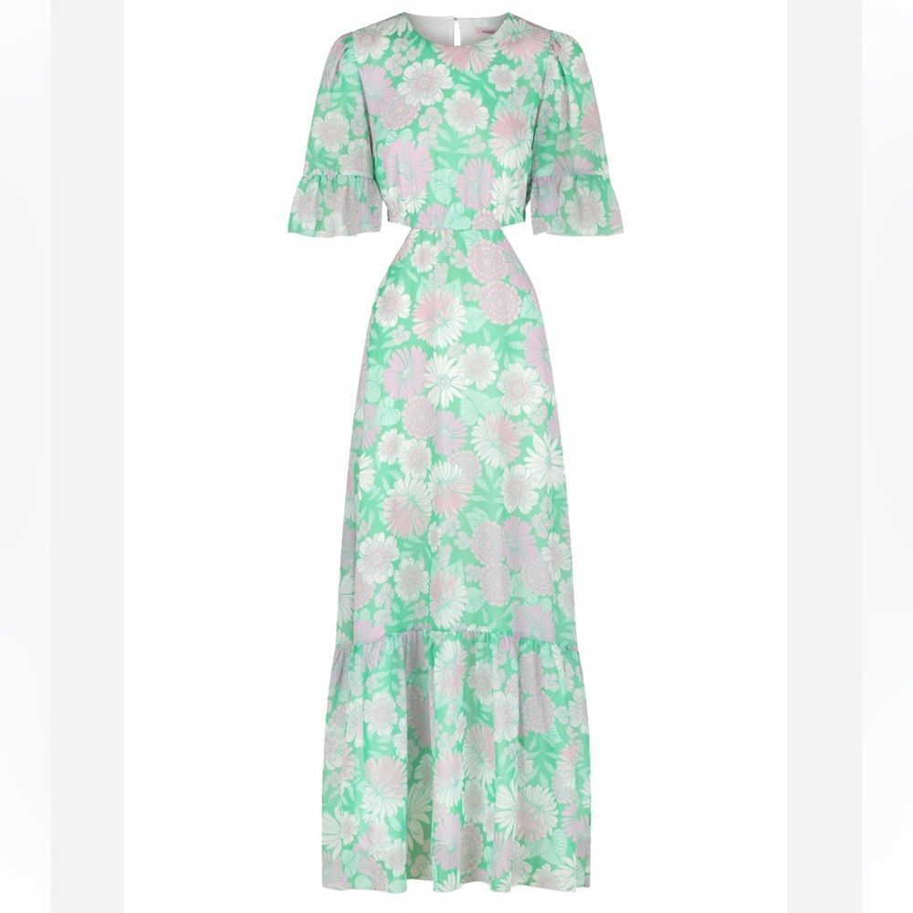 Revolve Hansen + Gretel Josephine Cut Out Maxi Dress Flowerbomb Size XS